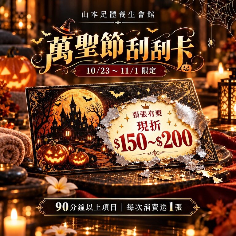 板橋按摩,板橋按摩優惠,板橋按摩推薦,萬聖節活動,刮刮卡